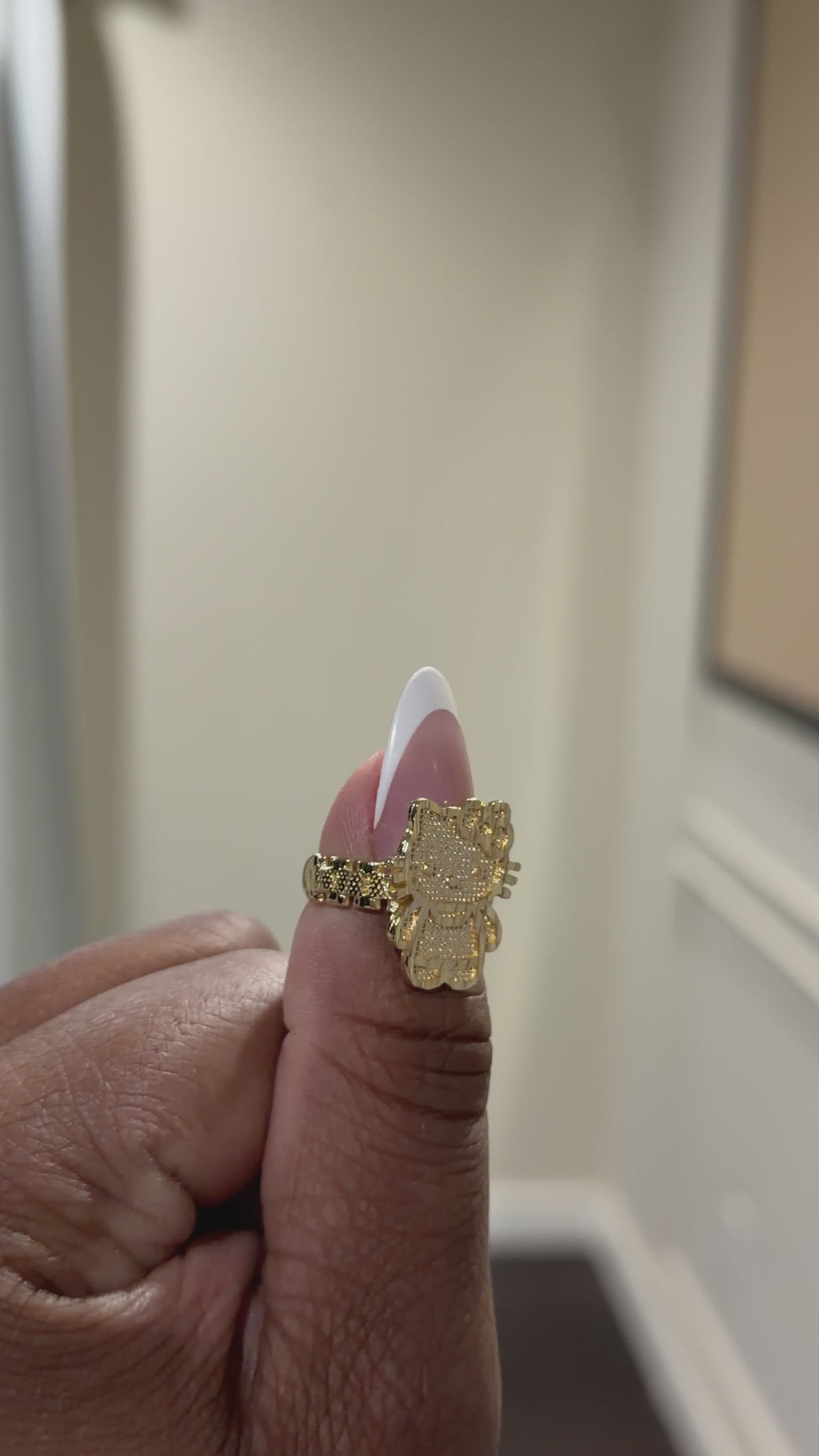 Hello Kitty Ring Cuban link